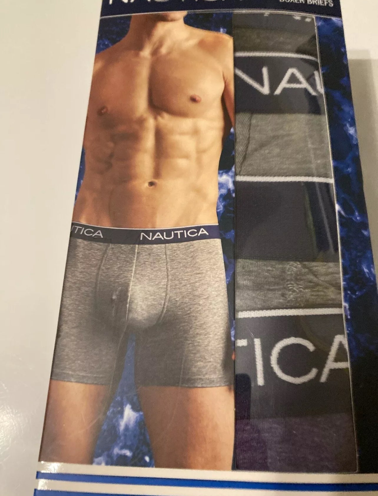 Paquete de 3 Boxers Briefs Nautica ⚓️ Tela de algodón stretch color azul Talla L