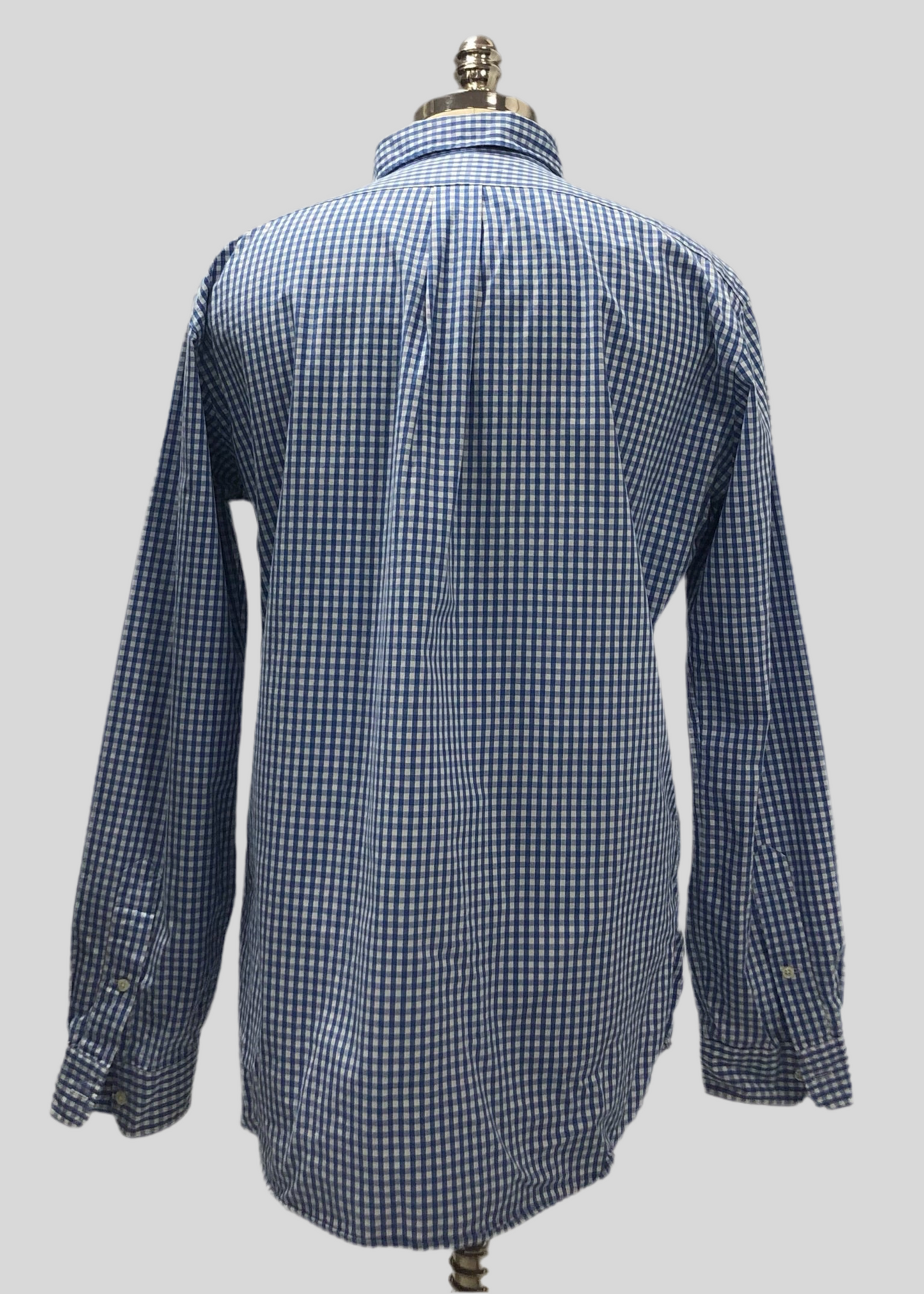 Camisa se botones Polo Ralph Lauren 🏇🏼 con patrón de cuadros gingham celeste y blanco Talla XL Entalle Clásico