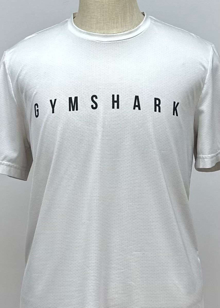 Camiseta de entrenamiento cuello redondo Gymshark 🏋🏽 color blanco manga corta Talla XL