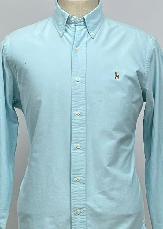 Camisa de botones Polo Ralph Lauren 🏇🏼 Oxford en color turquesa claro Talla M Entalle Clásico