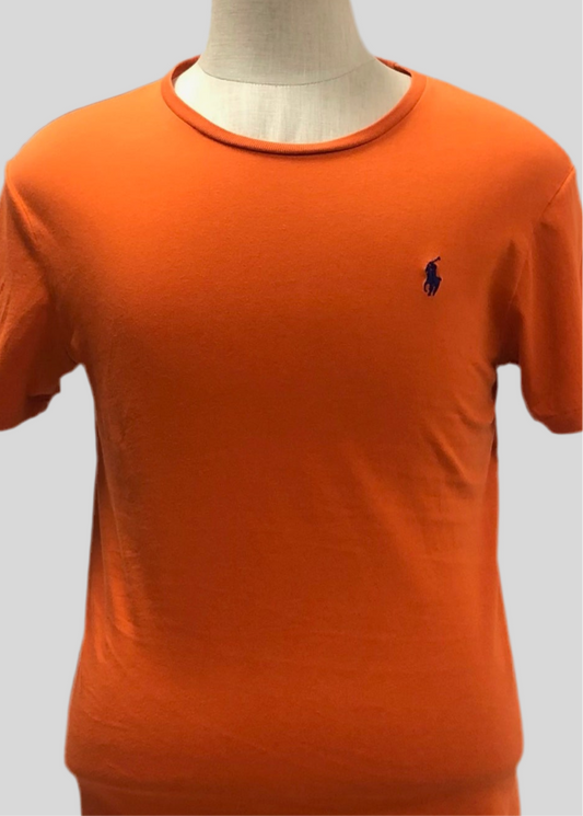 Camiseta cuello redondo Polo Ralph Lauren 🏇🏼 color naranja intenso Talla M Entalle Regular (ver descripción)