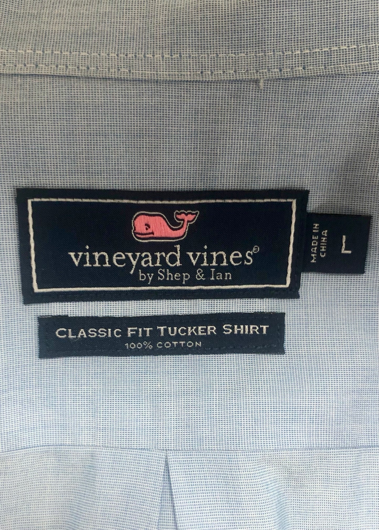 Camisa de botones Vineyard Vines 🐳 en color celeste Talla L Entalle Clásico