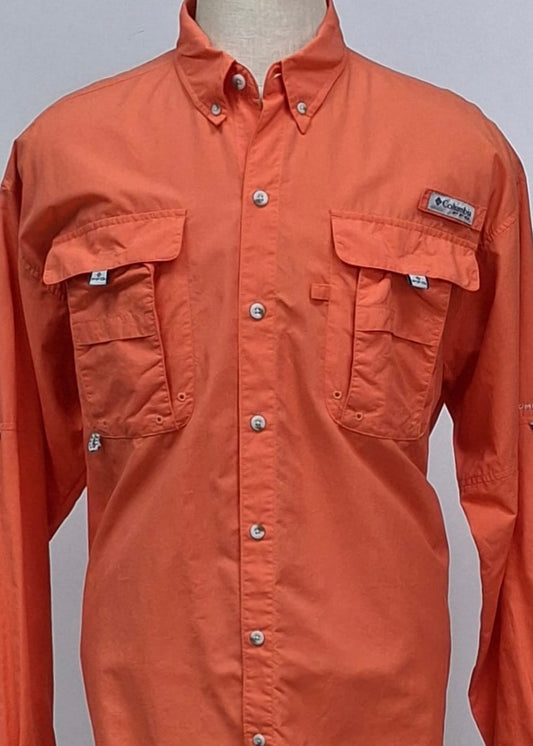 Camisa Columbia 🔹color naranja con Omni Shade Manga larga Talla L