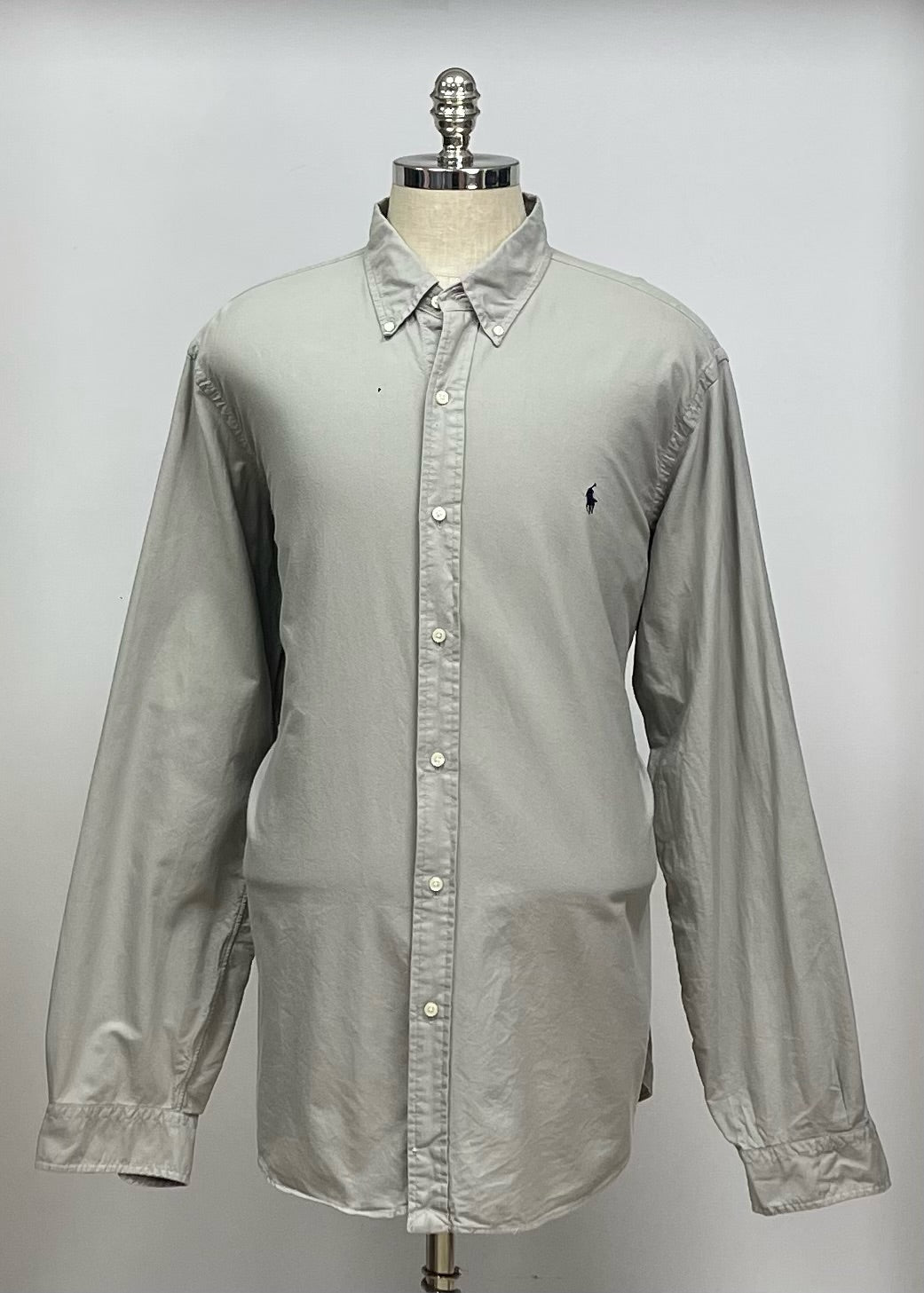 Camisa de botones Polo Ralph Lauren 🏇🏼 Oxford en color gris Talla XXL Entalle Clásico