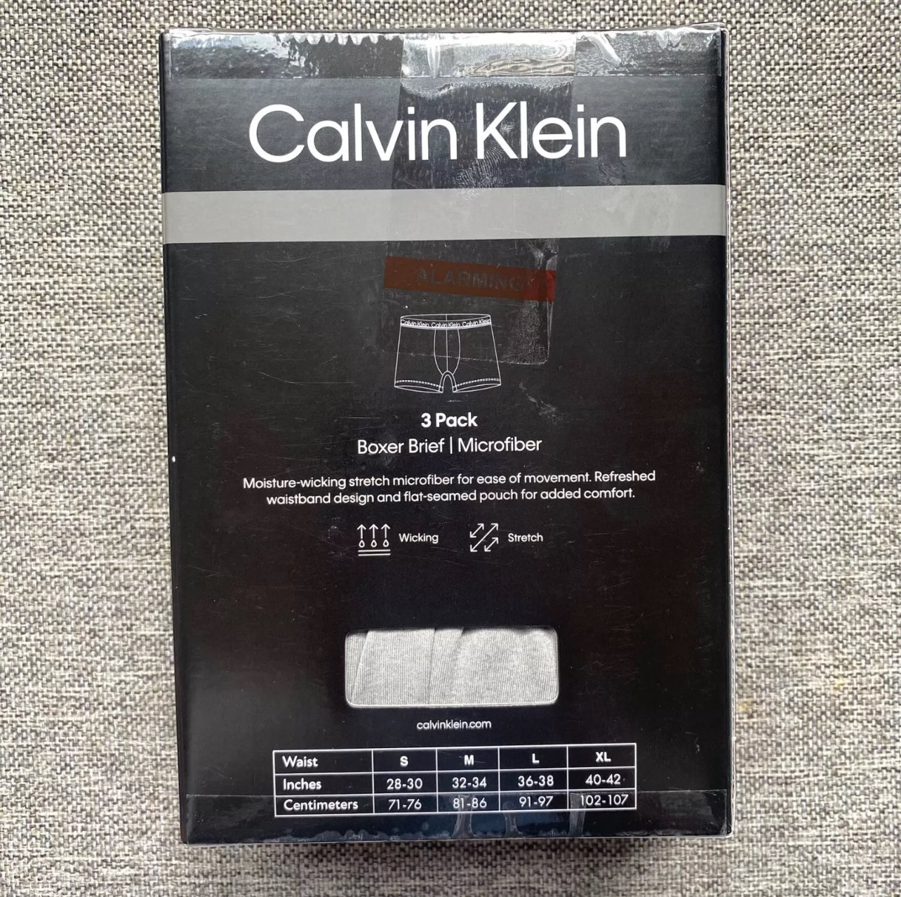 Paquete de 3 Calzoncillos tipo Boxer Calvin Klein de Microfibra - Tela ligera en Talla L