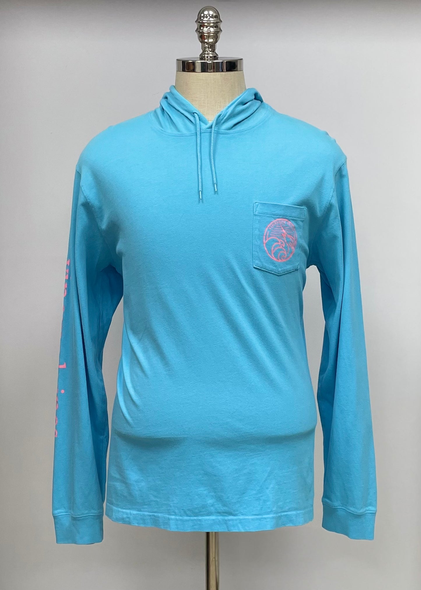 Camiseta con capucha Vineyard Vines 🐳 color turquesa con logo de Olas en bolsillo Talla Medium