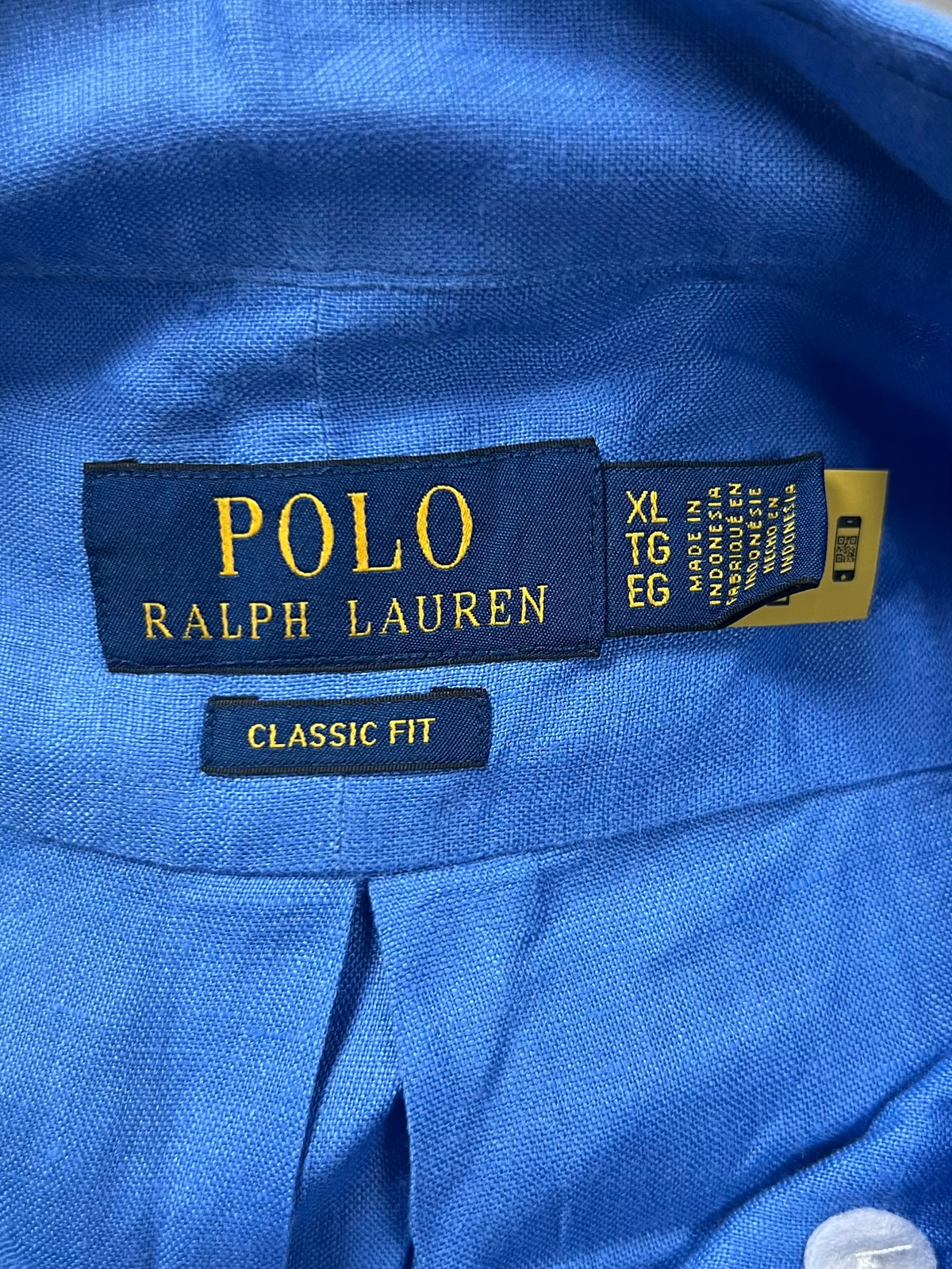 Camisa de botones Polo Ralph Lauren 🏇🏼 De lino en color azul navy Talla XL Entalle Clásico