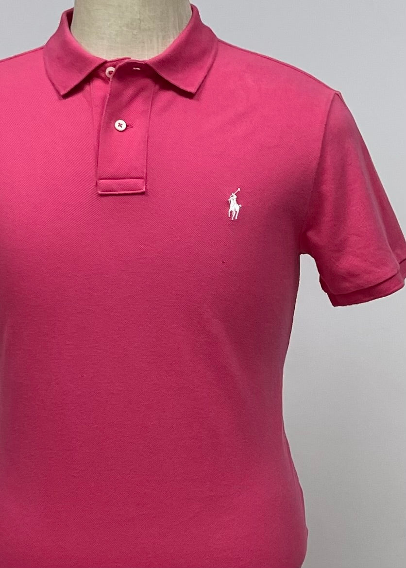 Camiseta Polo Ralph Lauren 🏇🏼color rosado intenso Talla M Entalle Custom Slim Fit