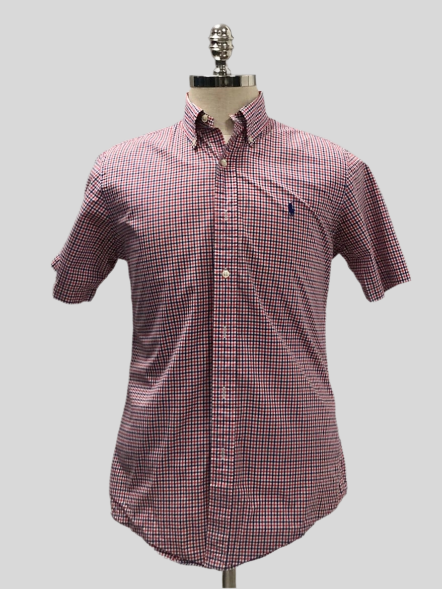 Camisa Polo Ralph Lauren 🏇🏼 de cuadros gingham rojo, azul y blanco Talla S Entalle Regular