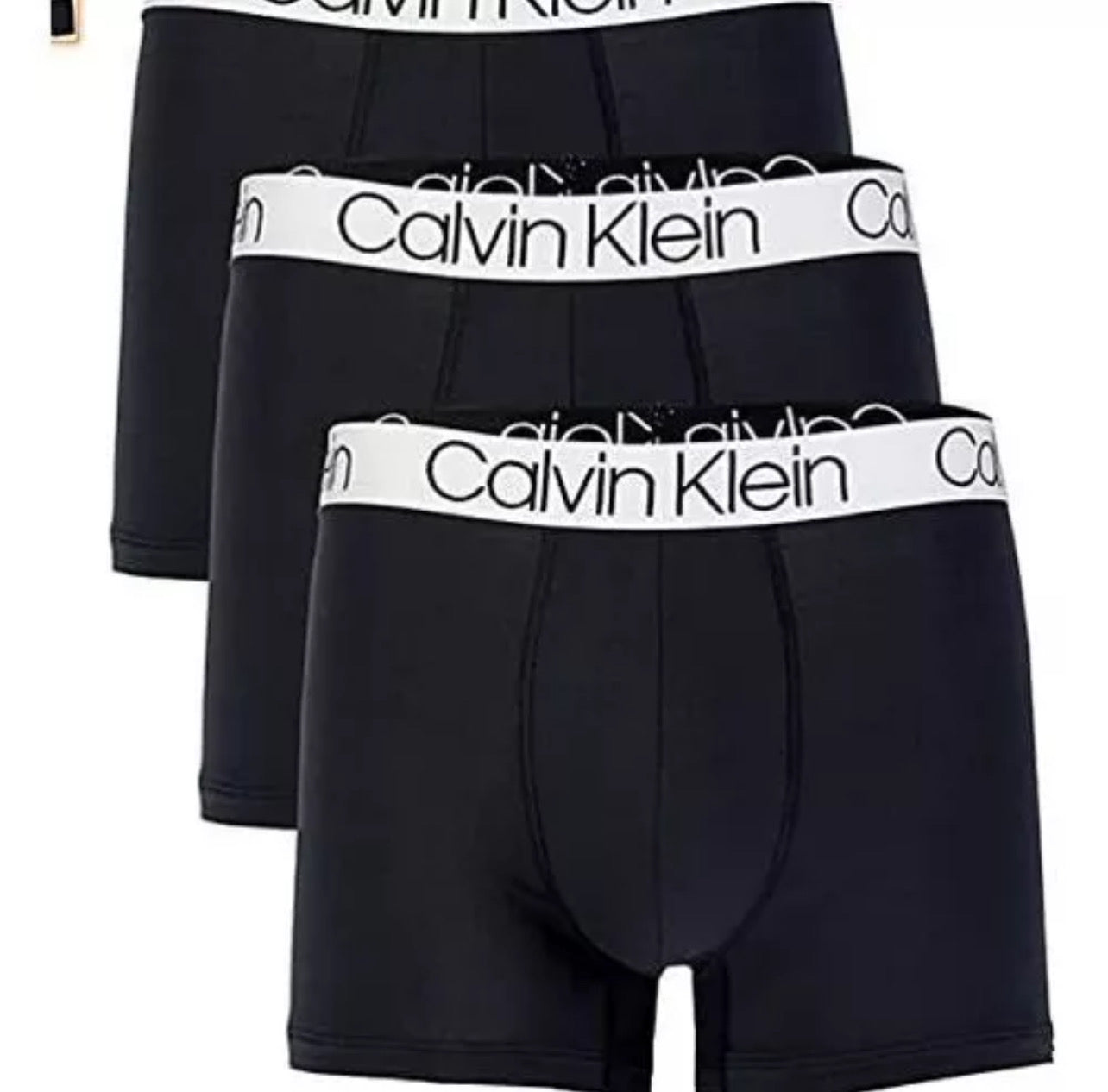 Paquete de 3 Calzoncillos tipo Boxer Calvin Klein de Microfibra en color negro - Tela ligera en Talla XL