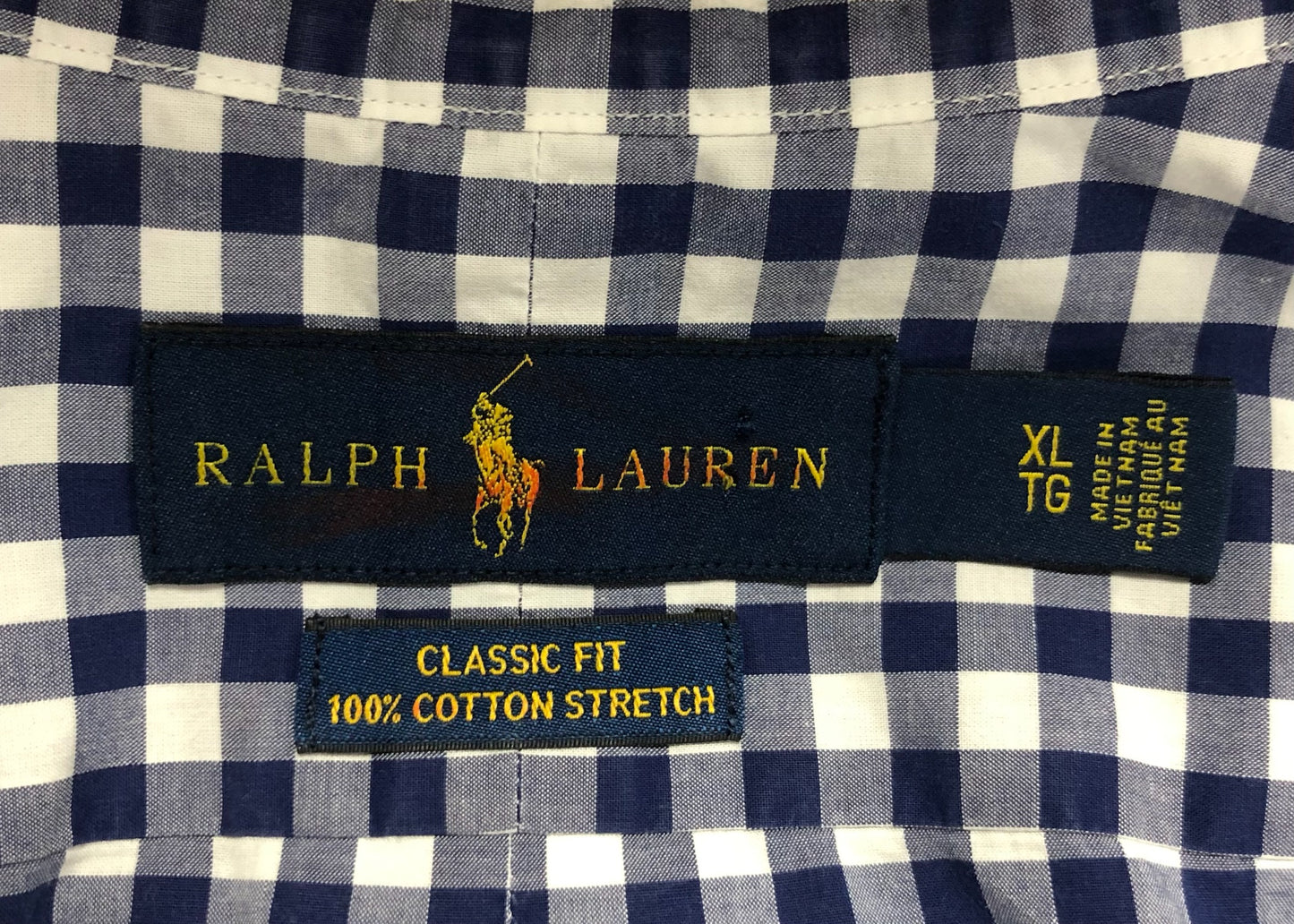 Camisa Polo Ralph Lauren 🏇🏼 de cuadros en azul y blanco Talla XL Entalle Clásico