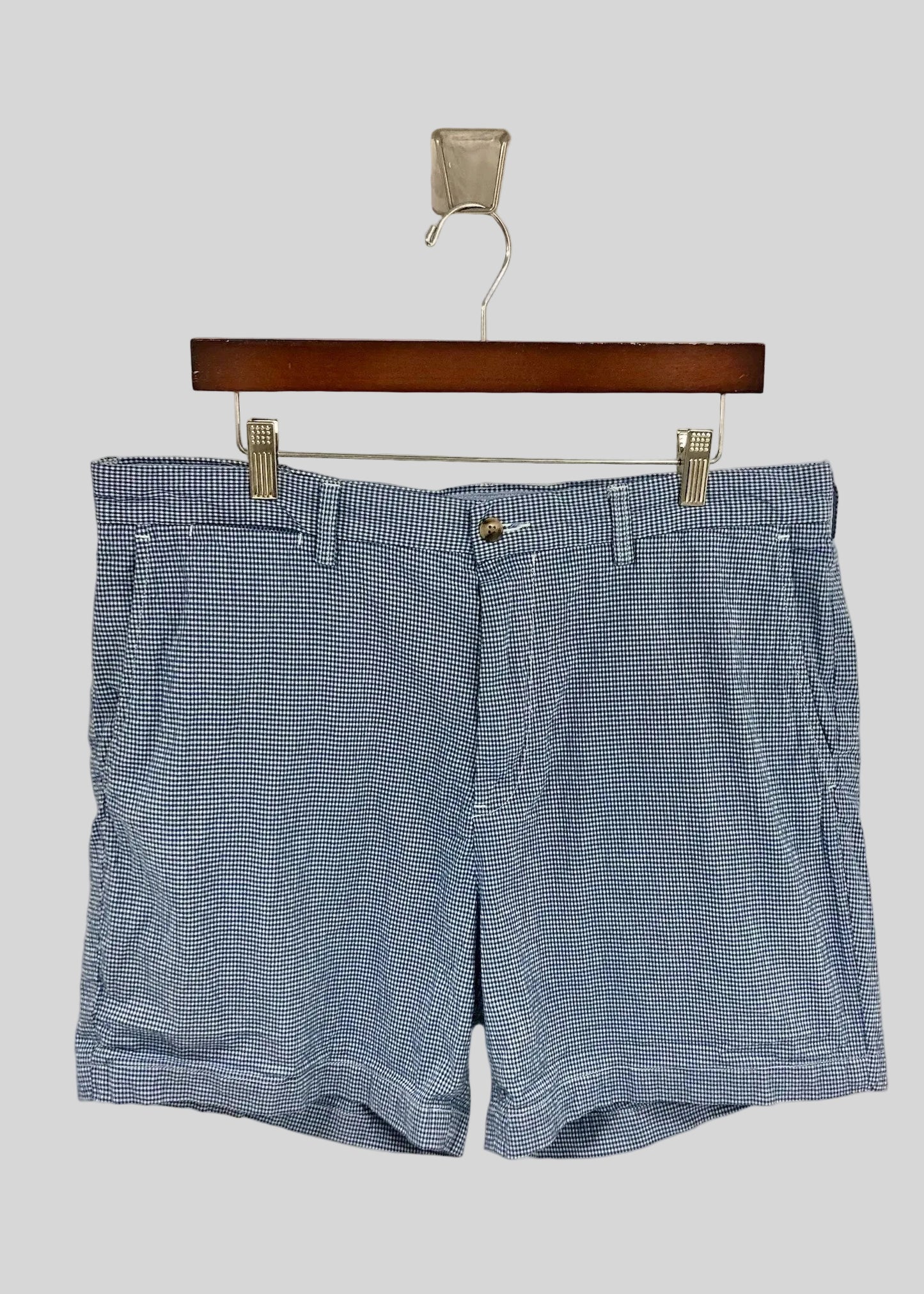 Short Casual Polo Ralph Lauren 🏇🏼 de cuadros finos en color azul y blanco Talla 36