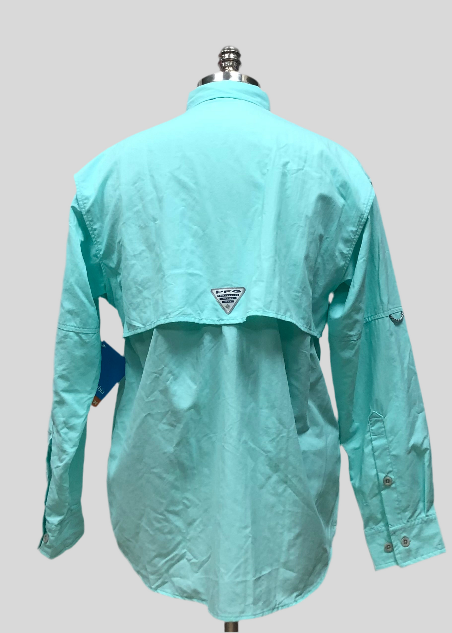 Camisa Columbia 🔹Bahama II color turquesa claro con Omni Shade Manga larga Talla S