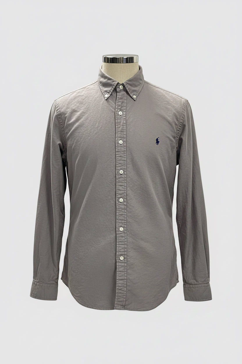 Camisa de botones Polo Ralph Lauren 🏇🏼 Oxford en color gris Talla L Entalle Slim Fit (ver descripción)