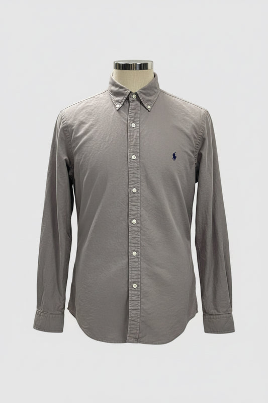 Camisa de botones Polo Ralph Lauren 🏇🏼 Oxford en color gris Talla L Entalle Slim Fit (ver descripción)
