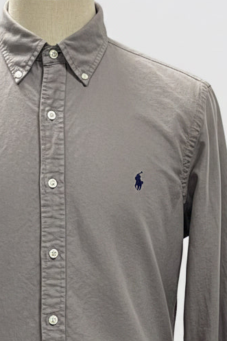 Camisa de botones Polo Ralph Lauren 🏇🏼 Oxford en color gris Talla L Entalle Slim Fit (ver descripción)