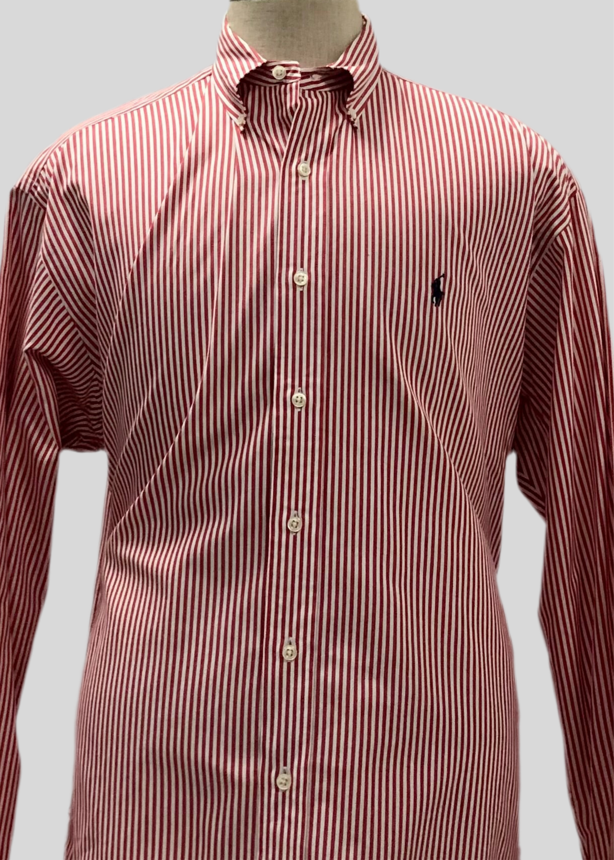 Camisa de botones Polo Ralph Lauren 🏇🏼 con rayas en color rojo y blanco Talla XL Entalle Regular