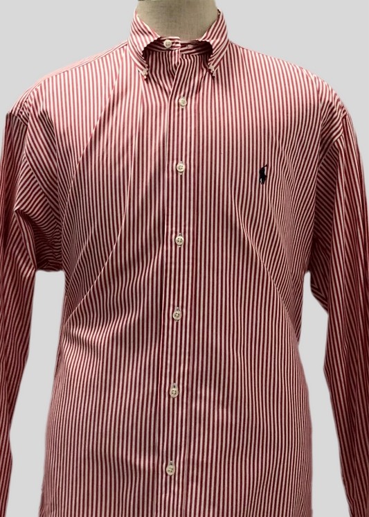 Camisa de botones Polo Ralph Lauren 🏇🏼 con rayas en color rojo y blanco Talla XL Entalle Regular