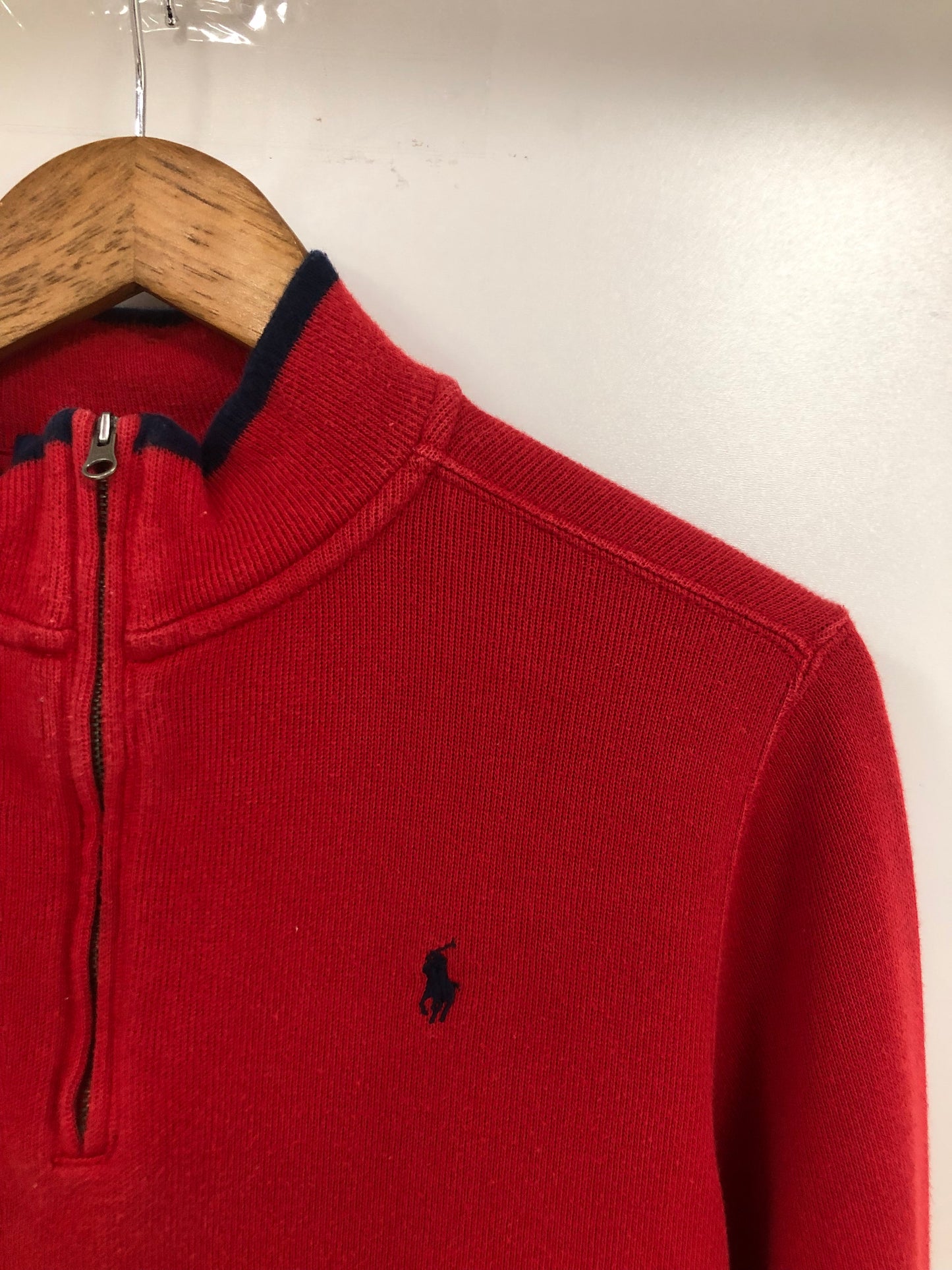 Sueter Jersey de niño Polo Ralph Lauren 🏇🏼 color rojo con logo azul navy Talla L