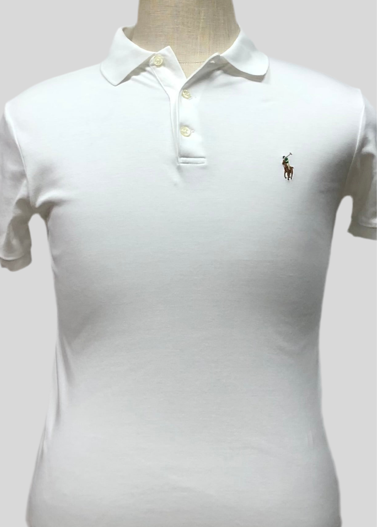 Camiseta Polo Ralph Lauren 🏇🏼 color blanco Talla S Entalle Custom Slim Fit (ver descripción)