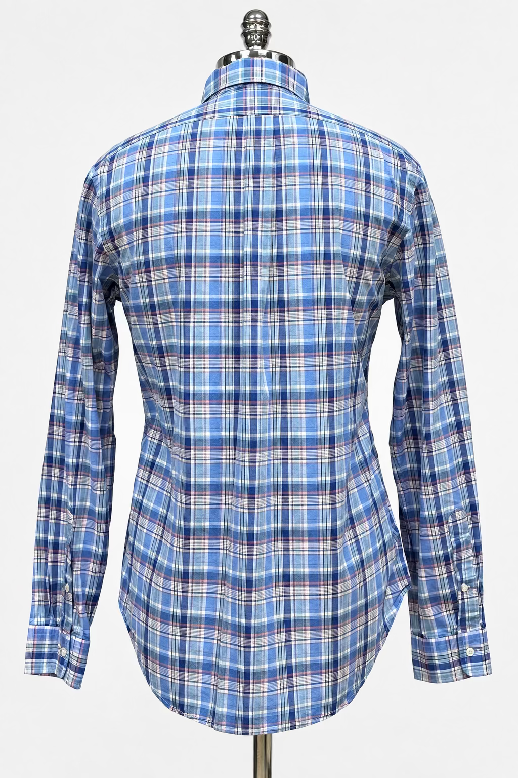 Camisa Polo Ralph Lauren 🏇🏼 con patrón de cuadros tartán azul, celeste y blanco Talla M Entalle Regular