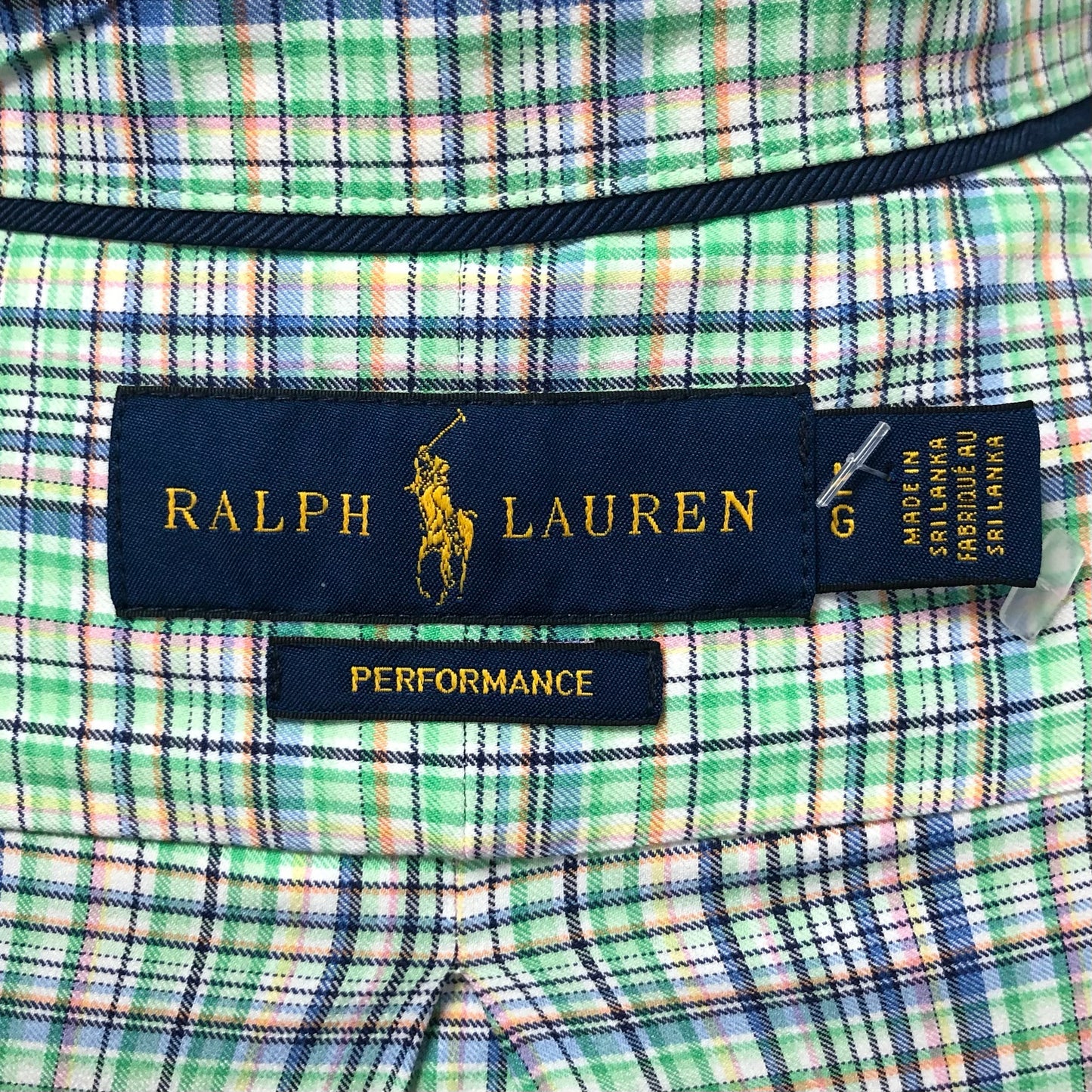 Camisa Polo Ralph Lauren 🏇🏼 con patrón de cuadros verde, azul y blanco Talla L Entalle Regular