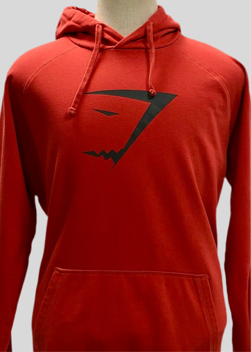 Sudadera Hoodie con capucha Gymshark 🏋🏽 color rojo naranja y logo negro Talla XL