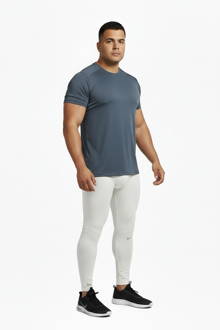 Malla de entrenamiento licra Nike ✔️ Pro Dri-FIT para hombre en Color blanco cintura gris Talla M