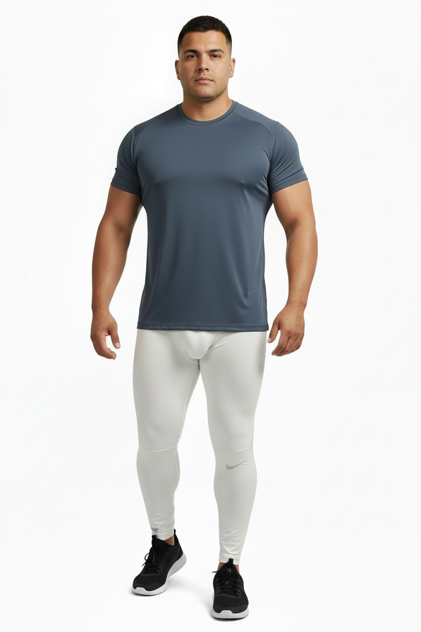 Malla de entrenamiento licra Nike ✔️ Pro Dri-FIT para hombre en Color blanco cintura gris Talla M