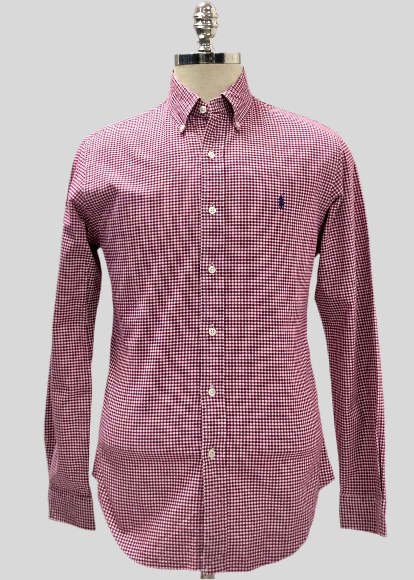 Camisa Polo Ralph Lauren 🏇🏼 Oxford con patron de cuadros gingham rojo y blanco Talla M Entalle Slim Fit