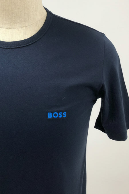 Camiseta cuello redondo Hugo Boss 🇩🇪 Tela algodón color azul navy Talla S