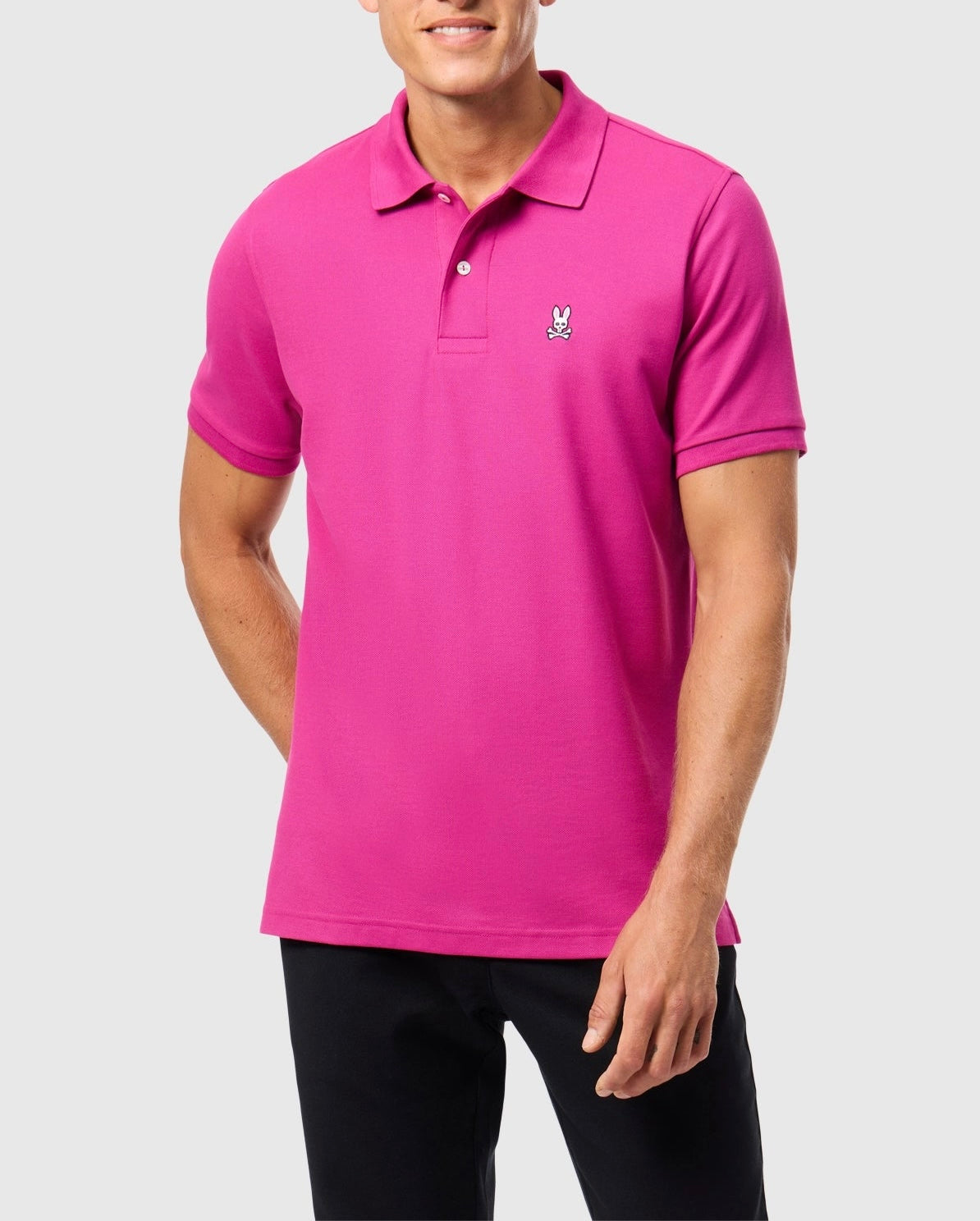 Camiseta Polo Psycho Bunny 🐰  color rosado intenso clásico Talla XL Entalle Regular