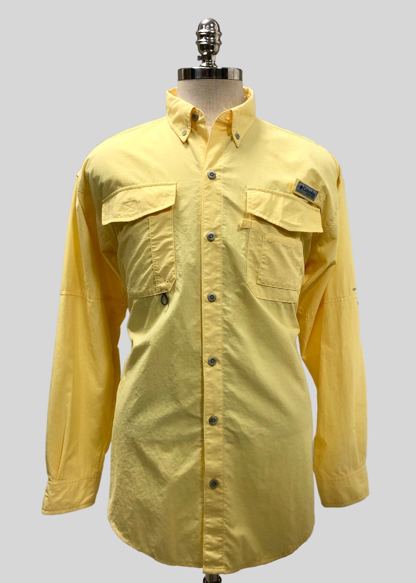 Camisa Columbia 🔹color amarillo con Omni Shade Manga larga Talla M