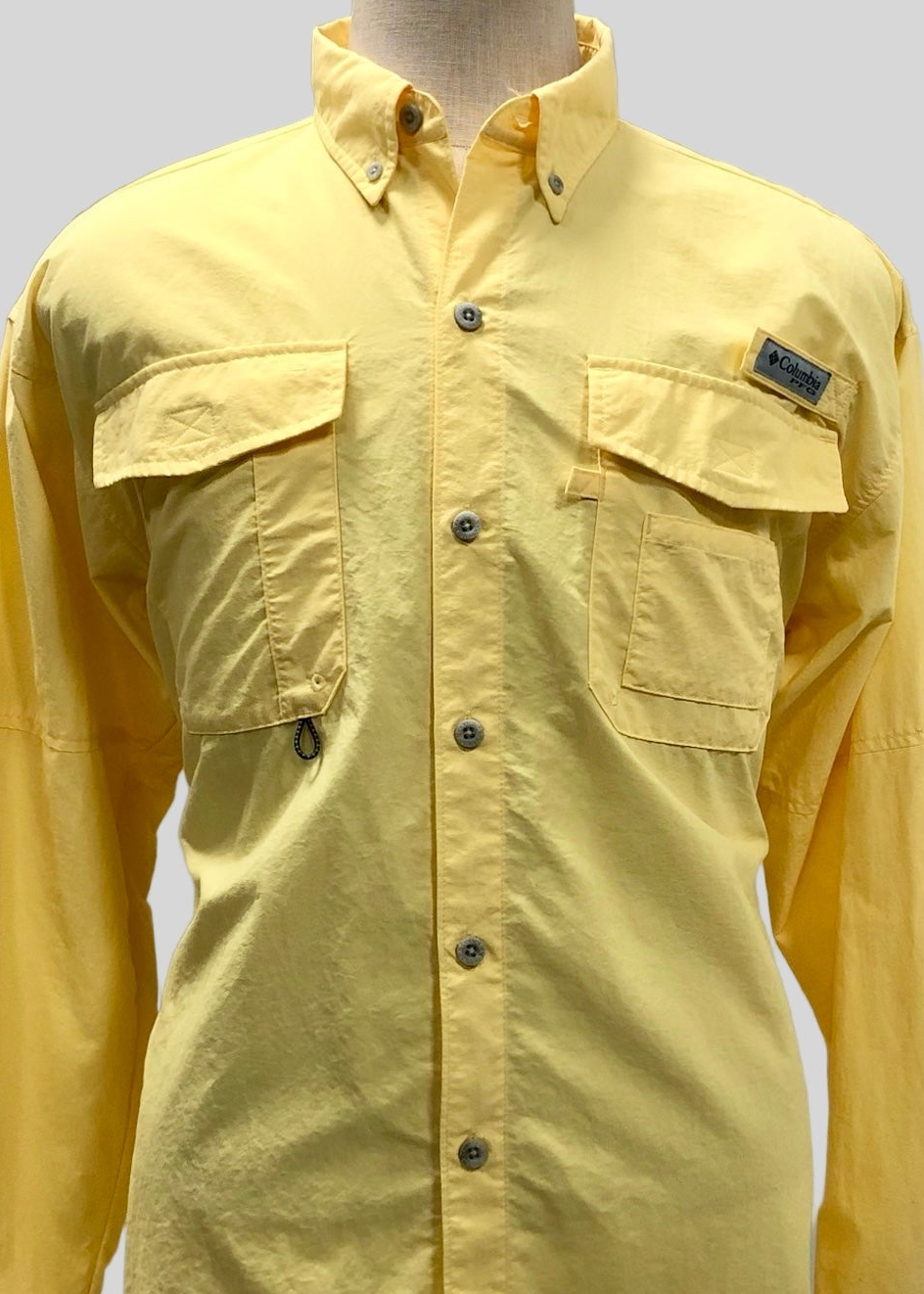 Camisa Columbia 🔹color amarillo con Omni Shade Manga larga Talla M
