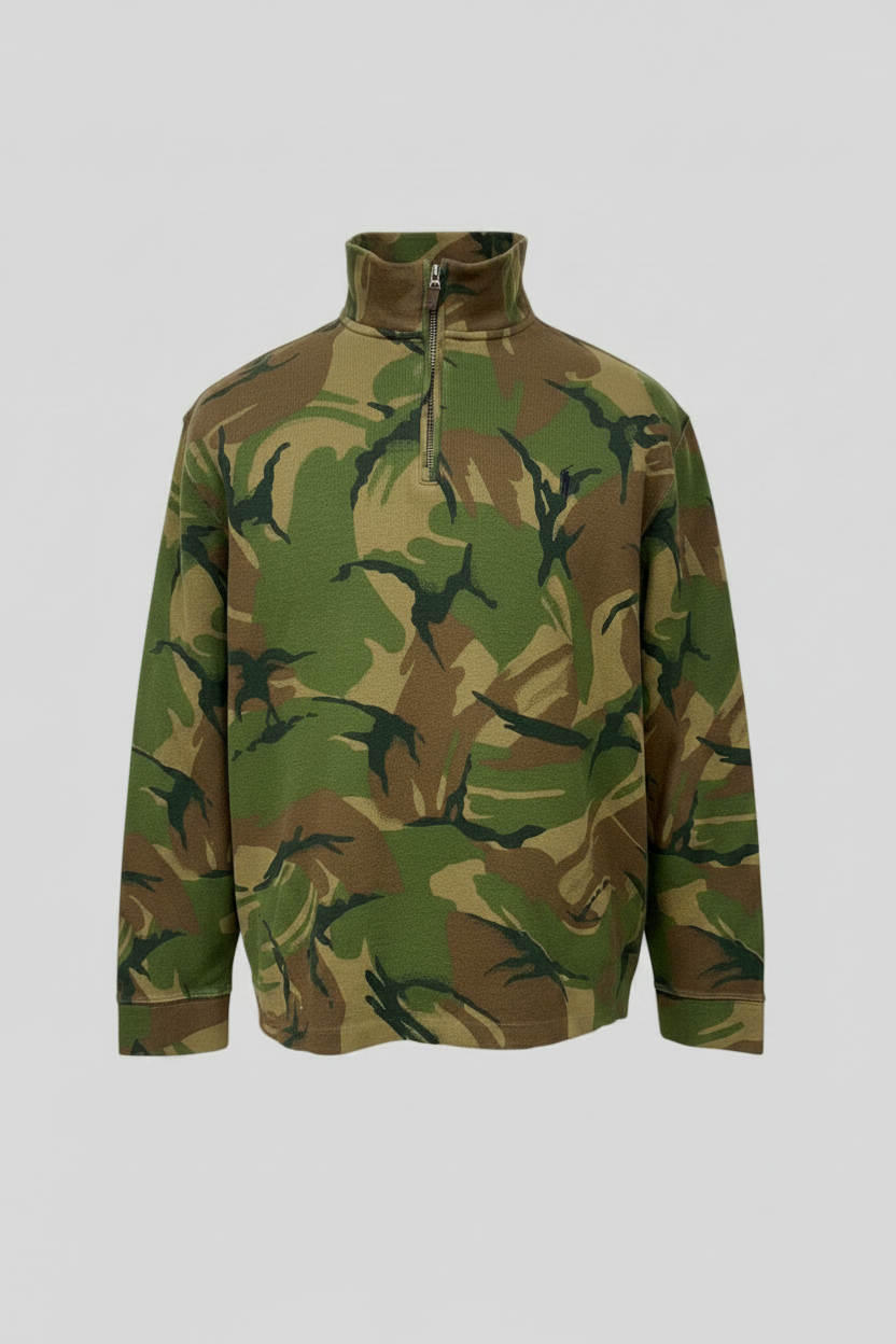 Sueter Jersey de niño con diseño de camouflage con logo negro Polo Ralph Lauren 🏇🏼 Talla L