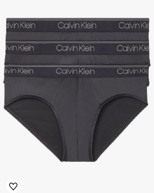 Paquete de 3 Calzoncillos a la cintura Calvin Klein - Tela microfibra stretch en color negro y azul navy Talla XXL