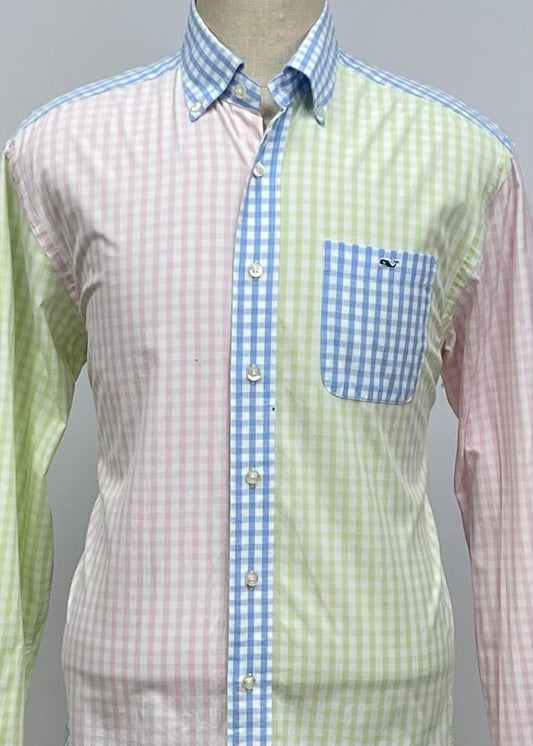 Camisa de botones Vineyard Vines 🐳 con patrón de cuadros multicolor Talla L Entalle Regular