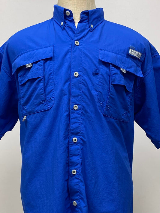 Camisa Columbia 🔹color azul con Omni Shade Manga corta Talla L