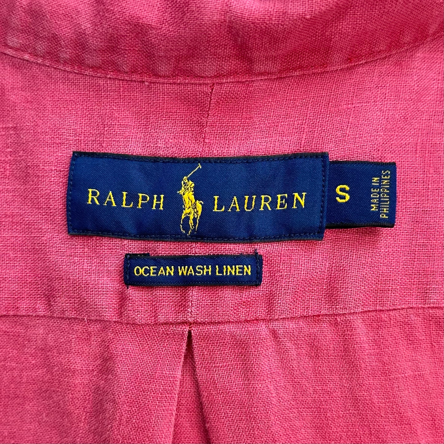Camisa de botones Polo Ralph Lauren 🏇🏼 De Lino en color rosado magenta Talla L Entalle Clásico