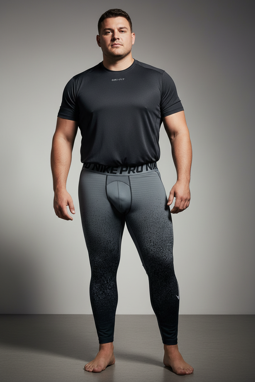 Mallas de entrenamiento licra Nike ✔️ Pro Dri-FIT de hombre color gris con diseño degradado en negro Talla XXL
