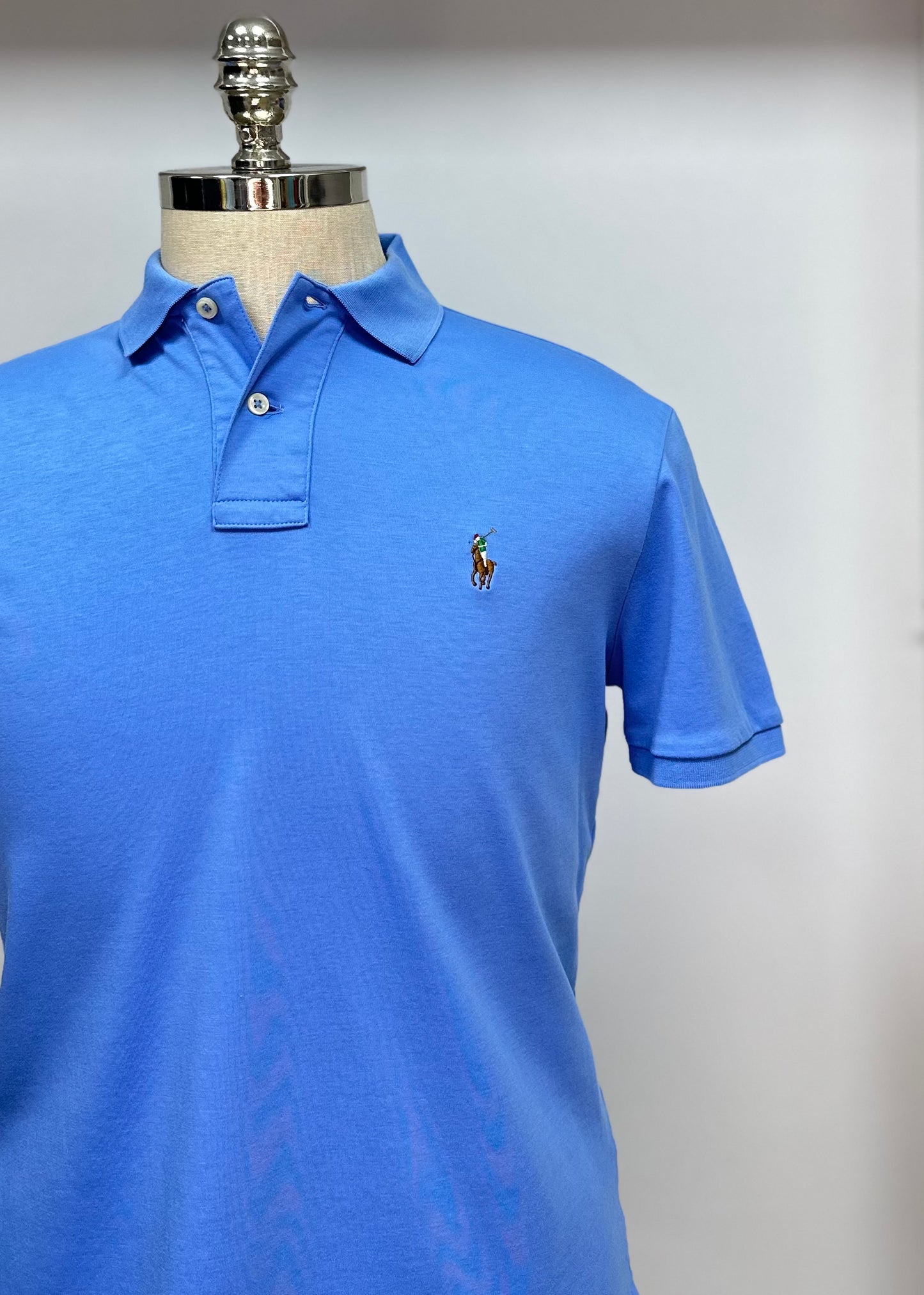 Camiseta Polo Ralph Lauren 🏇🏼 Pima color Celeste Talla M Entalle Regular