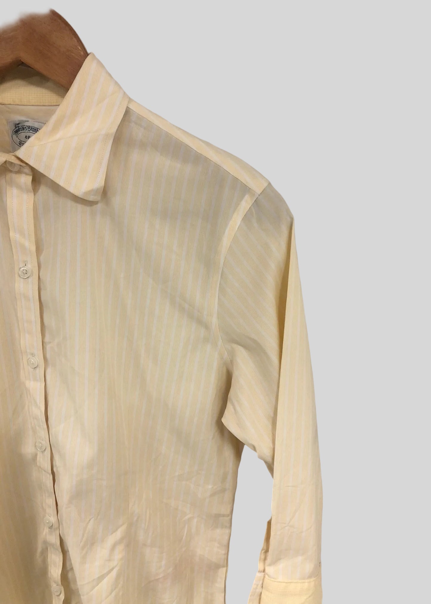 Camisa de mujer Brooks Brothers 🐑 de rayas en color amarillo y blanco Talla S Entalle Regular (ver descripción)