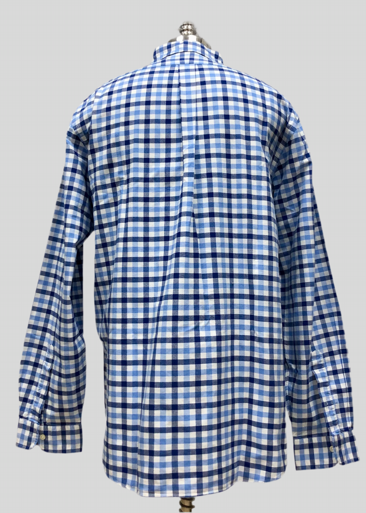 Camisa Polo Ralph Lauren 🏇🏼 Oxford color blanco con patron de cuadros en celeste y azul navy Talla XXL Entalle Regular