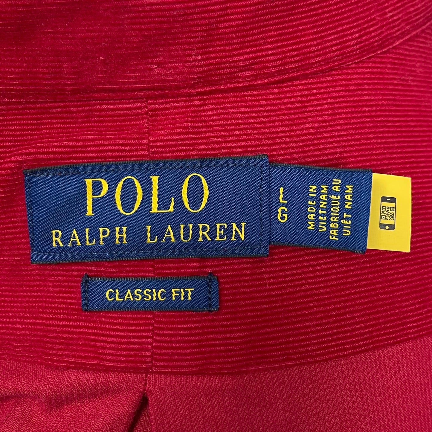 Camisa de botones Polo Ralph Lauren 🏇🏼 De Cordoroy en color rojo Talla L Entalle Clásico