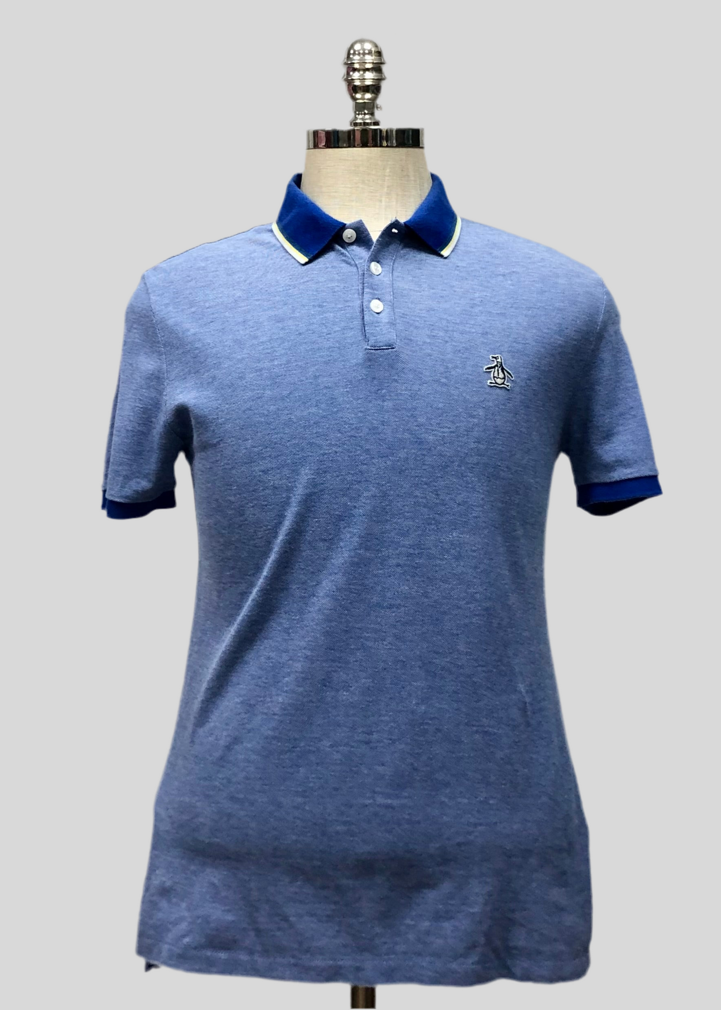 Camiseta Polo Original Penguin 🐧 en color azul con degradado en blanco Talla M Entalle Regular (ver descripción)