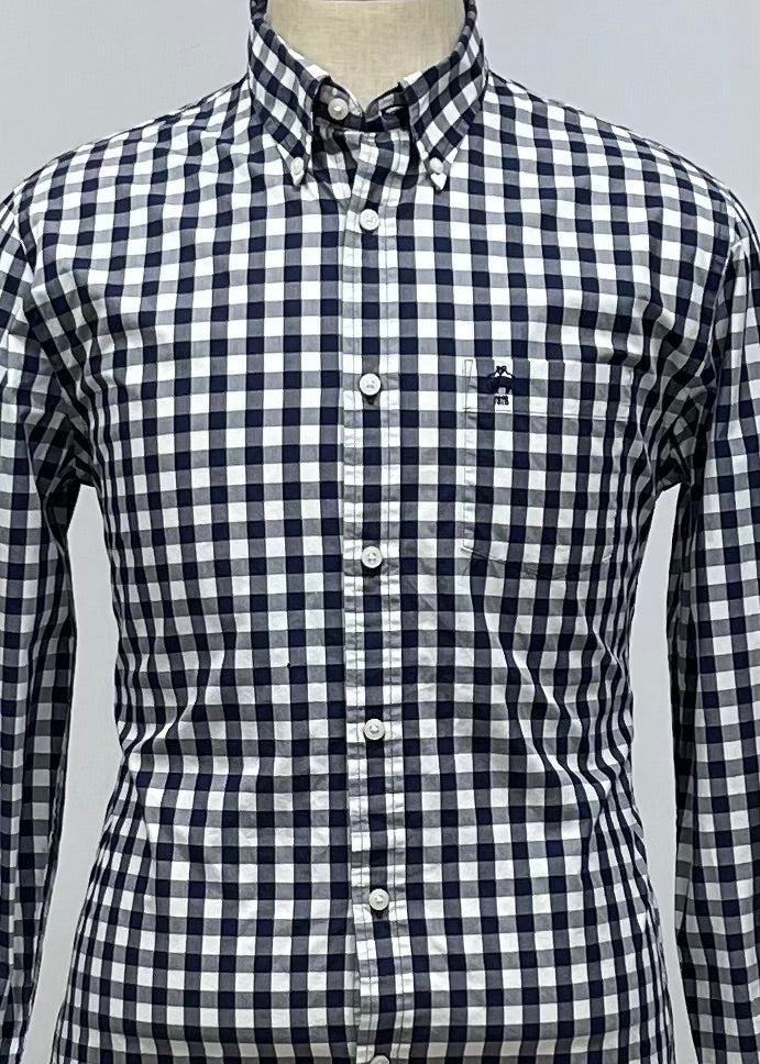 Camisa Brooks Brothers 🐑 con patron de cuadros gingham en negro y blanco Talla M Entalle Regular