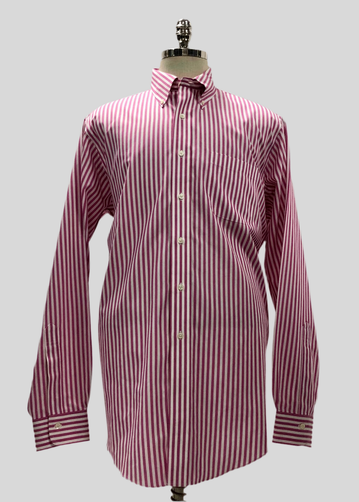 Camisa Brooks Brothers 🐑 con patrón de rayas en rojo y blanco Talla XL Entalle Clásico
