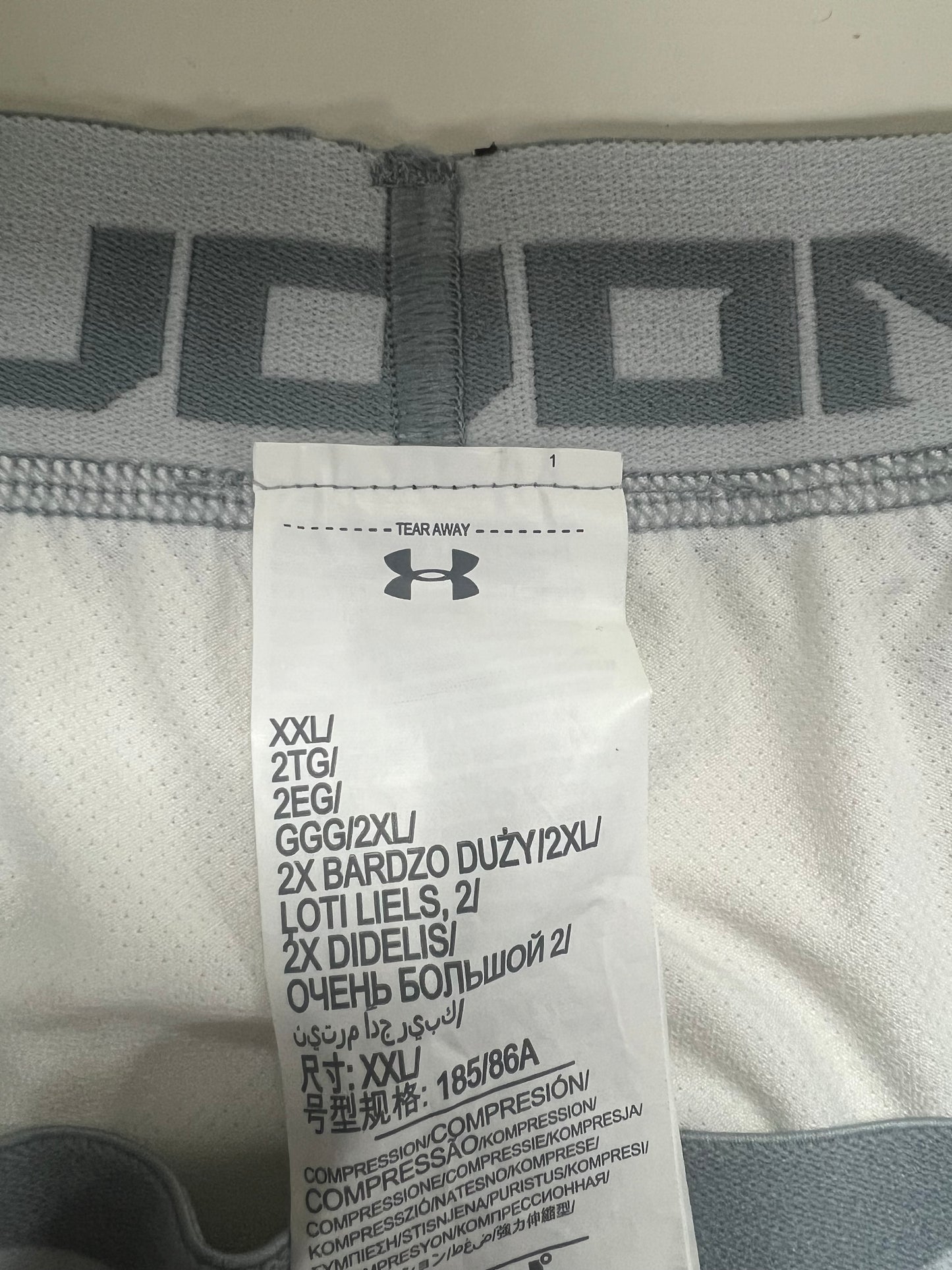 Mallas de entrenamiento Under Armour 🏋🏽 Pro Dri-FIT para hombre en Color blanco y cintura gris Talla XXL