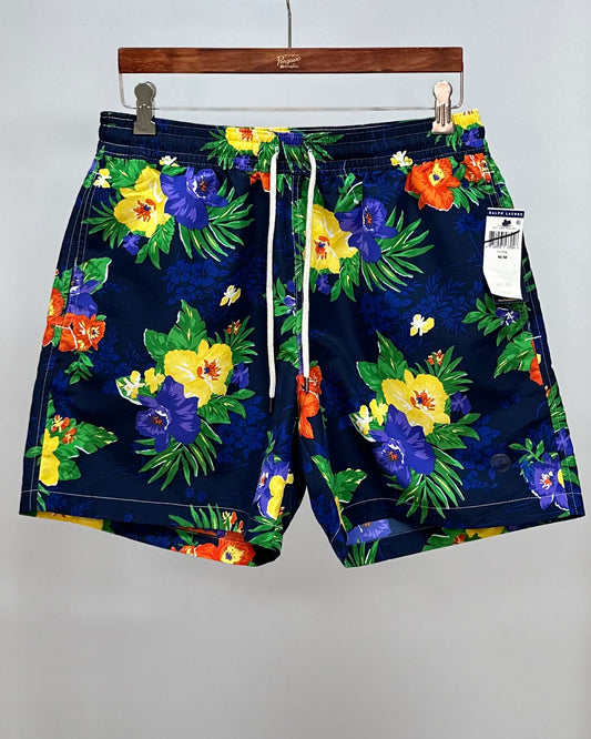 Short de baño Polo Ralph Lauren 🏇🏼color azul oscuro con diseño floral talla M y L