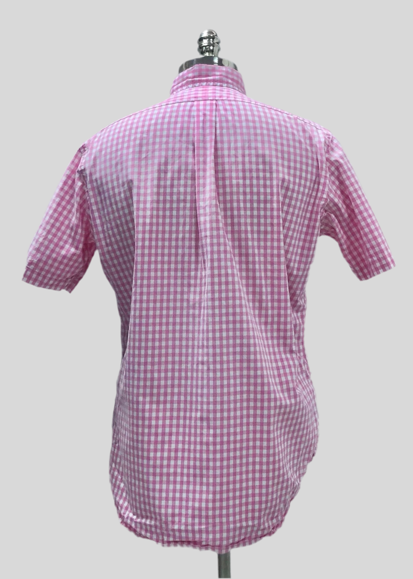 Camisa Polo Ralph Lauren 🏇🏼 con patrón de cuadros gingham rosado y blanco Talla M Entalle Clásico (ver descripción)